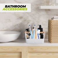 Organizator cu 7 compartimente pentru cosmetice / ustensile de bucatarie, alb, Vivo, 220519-5